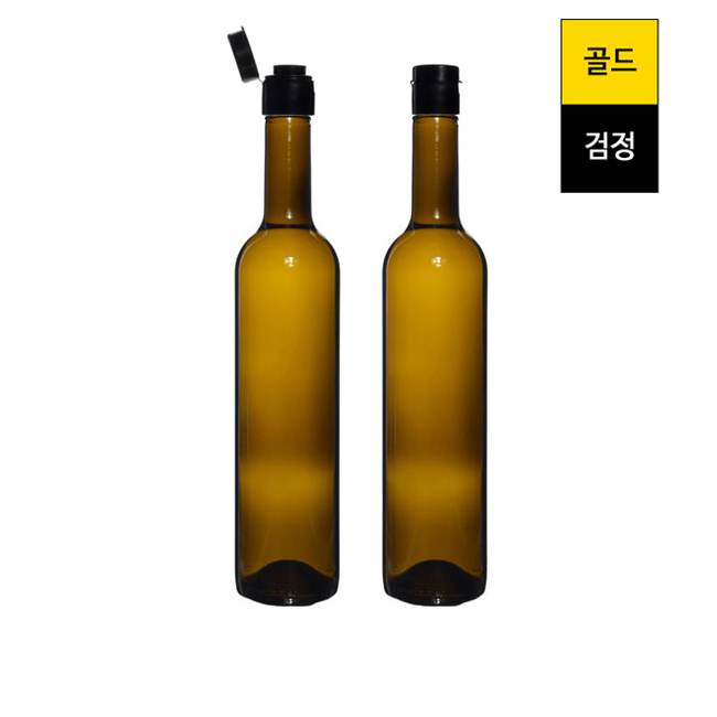 유리병 (똑딱이마개) 와인500ml 엔틱갈색스크류(A) 