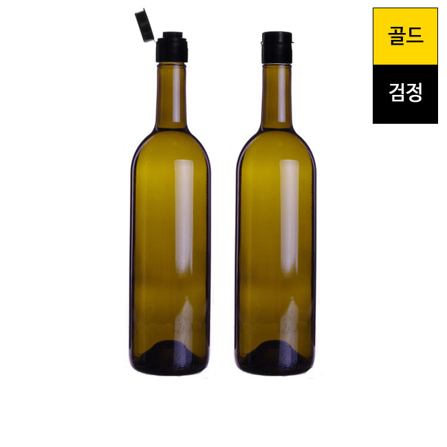 유리병 (똑딱이마개) 와인750ml 엔틱갈색스크류(A) 