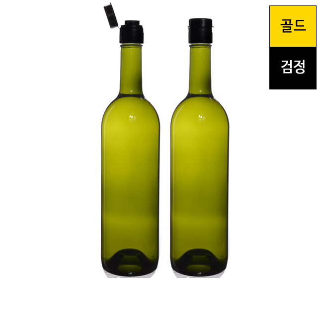 유리병 (똑딱이마개) 와인750ml 녹색스크류(A) 